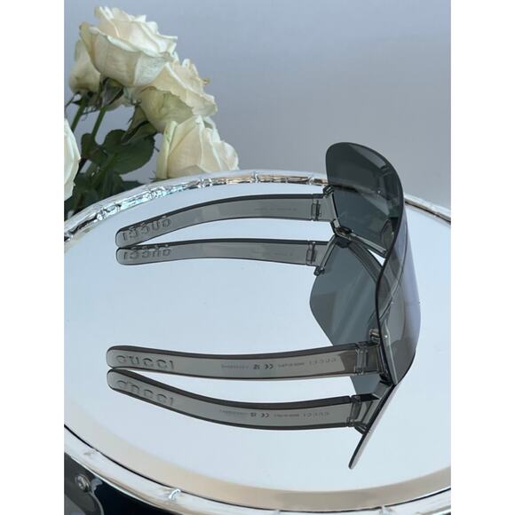 NEW Gucci GG1631S Silver Mirror Mask Shield Sunglasses - Picture 6 of 8